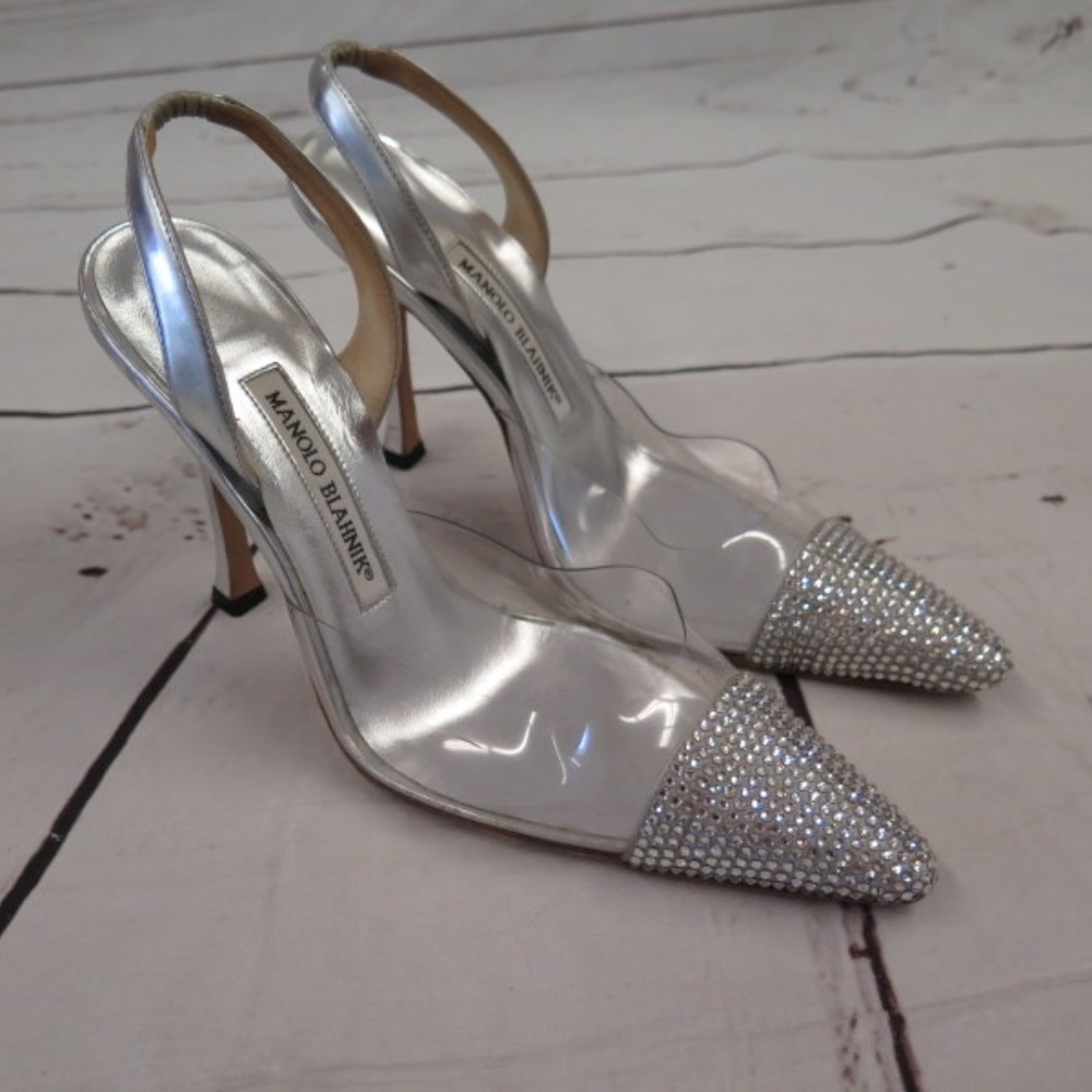 Manolo Blahnik Pump Carolyne Crystal & PVC - Picture 1 of 8